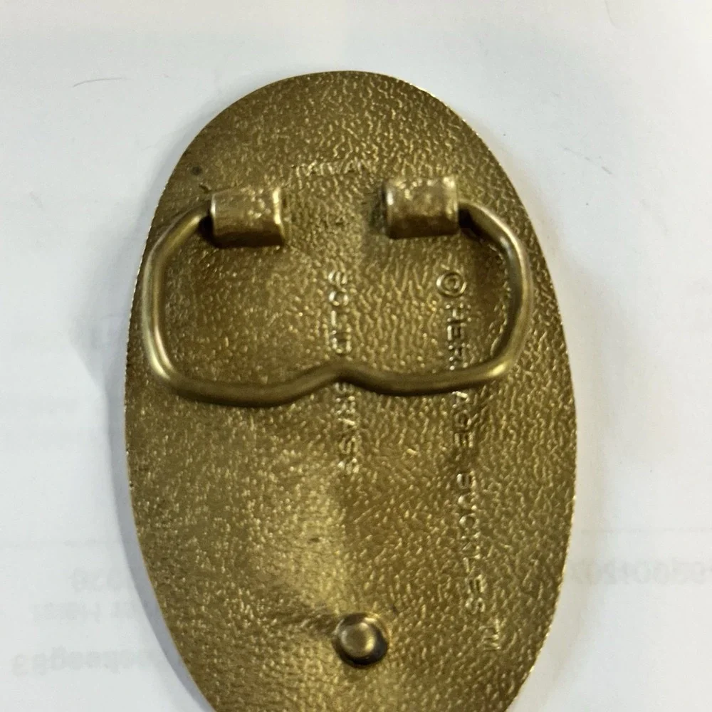 Blue Grass Solid Brass Belt Buckle made by Heritage